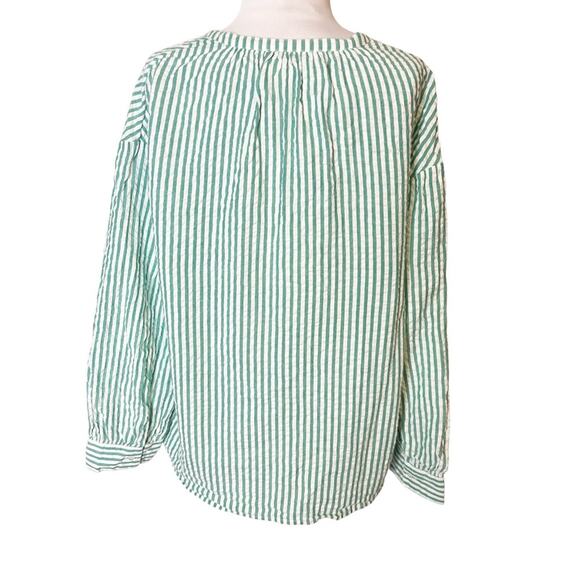 Ba&Sh Stoby long-sleeve shirt green white striped sz M - Picture 4 of 9